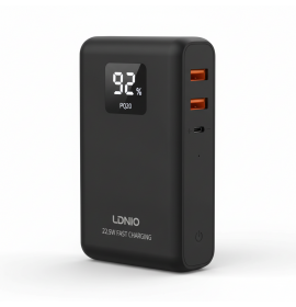 LDNIO 20000mAh Power Bank – 22.5W Super Fast Charging, PD + QC 3.0 Support & Digital Battery Display