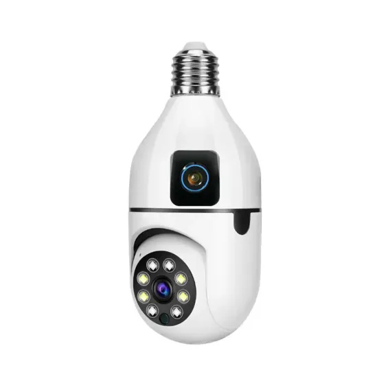 SPEED-X SP-E28-2 DUAL LENS BULB CAMERA 1080P WIFI PANORAMIC NIGHT VISION MOTION DETECTION WITH V380 PRO APP