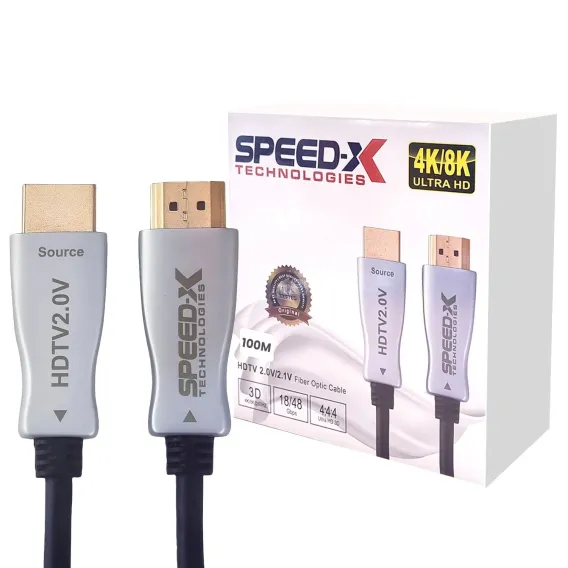 Speed-x 40m Fiber Hdmi Cable 2.0/2.1 Aoc(active Optical Cable) 30awg Copper Support 4k 8k Uhd (full Length) Speed-x 40m Fiber Hdmi Cable 2.0/2.1 Aoc(active Optical Cable) 30awg Copper Support 4k 8k Uhd (full Length)