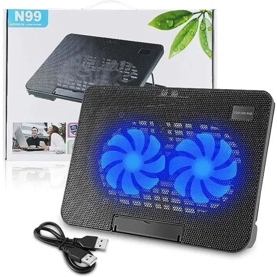 SPEED-X N99 2 FAN COOLING PAD WIHT TWO USB AND LIGHT