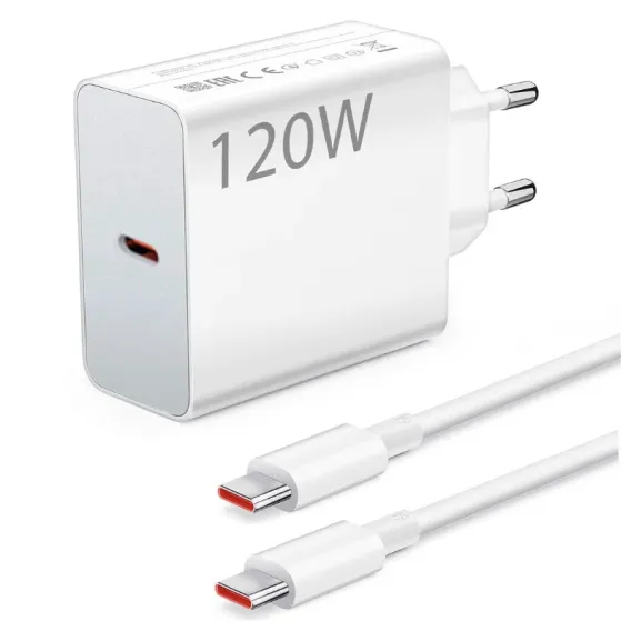 XIAOMI 120W EU PLUG QC3.0 FAST QUICK WALL CHARGER WITH TYPE-C TO C CABLE XIAOMI 120W EU PLUG QC3.0 FAST QUICK WALL CHARGER WITH TYPE-C TO C CABLE