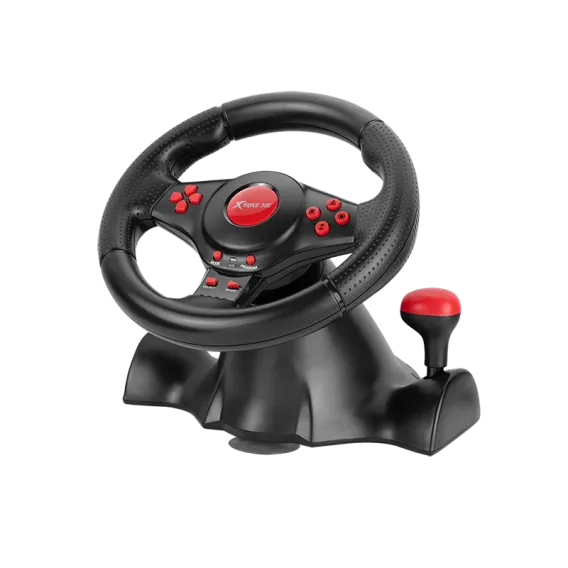 XTRIKE ME GP-903 RACING WHEEL WITH DUAL VIBRATION MOTORS REALISTIC GAMING EXPERIENCE XTRIKE ME GP-903 RACING WHEEL WITH DUAL VIBRATION MOTORS REALISTIC GAMING EXPERIENCE