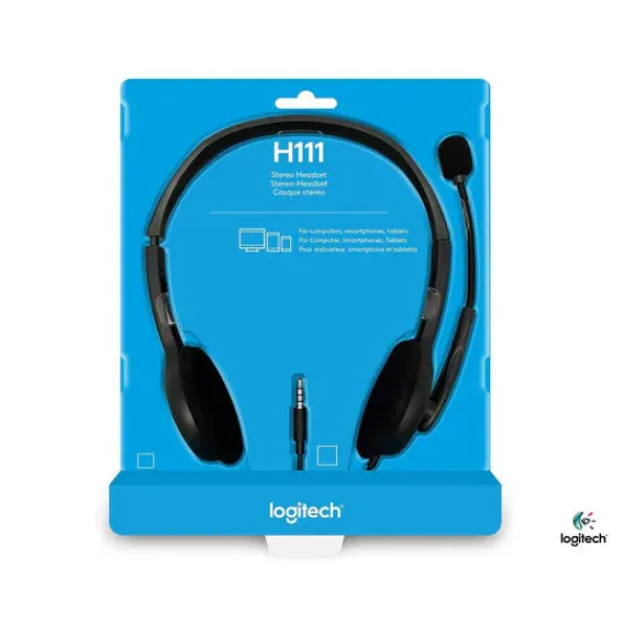 Logitech H111 Wired Stereo Headset – Clear Sound, Comfort Fit & Noise-Reducing Mic Logitech H111 Wired Stereo Headset – Clear Sound, Comfort Fit & Noise-Reducing Mic