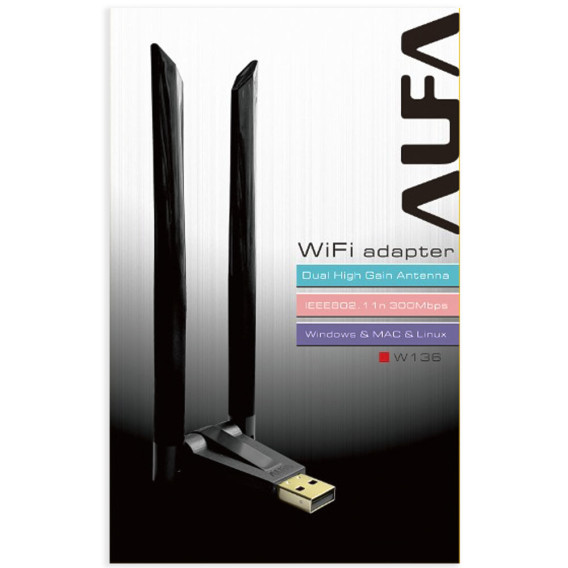 Alfa Wifi Usb W136 3dbi Rtl 8192 Dual Antena Adopter 300 Mb Alfa Wifi Usb W136 3dbi Rtl 8192 Dual Antena Adopter 300 Mb