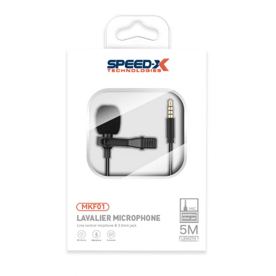 SPEED-X MKF01 5M LAVALIER MICROPHONE 3.5MM JACK GOOD QUALITY